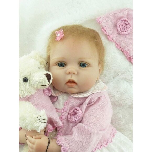 🆕 20 inches Vinyl Body Realistic Reborn Baby Girls Doll - Picture 7 of 7